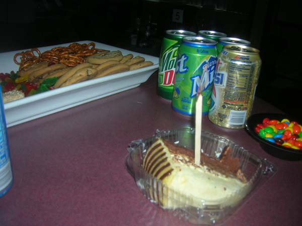 24 Happy Birthday - cafeteria cake and burning coffee stir